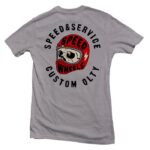 T-shirt 'SPEED & SERVICE' Γκρί - GASOLINE