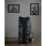 Δερμάτινος Σάκος Ρολό Military Duffel Black - TRIP MACHINE - Image 2