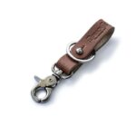 Δερμάτινο Μπρελόκ Fob κλειδιών Tan/Metallic Black - TRIP MACHINE