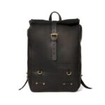 Δερμάτινο Σακίδιο Πλάτης Roll-Top Black - TRIP MACHINE