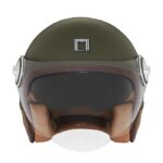 Κράνος Jet Heritage Leather Matt Green ECE 22.06 - NOX - Image 2