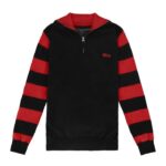 Πουλόβερ Half-Zip Outlaw Black & Red - 13 AND A HALF