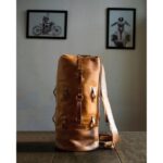 Δερμάτινος Σάκος Ρολό Military Duffel Tan - TRIP MACHINE - Image 2